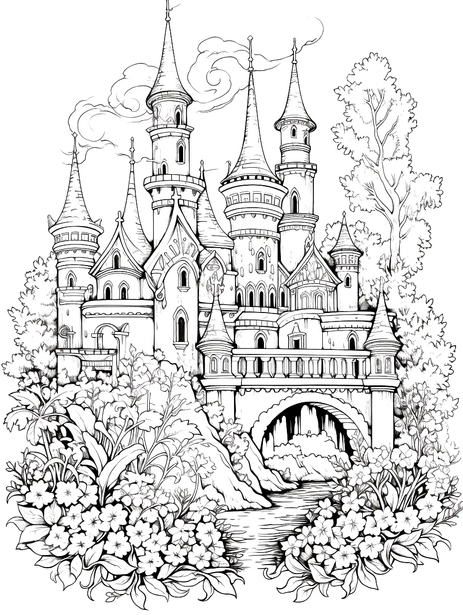 Castle coloring pages lets color in