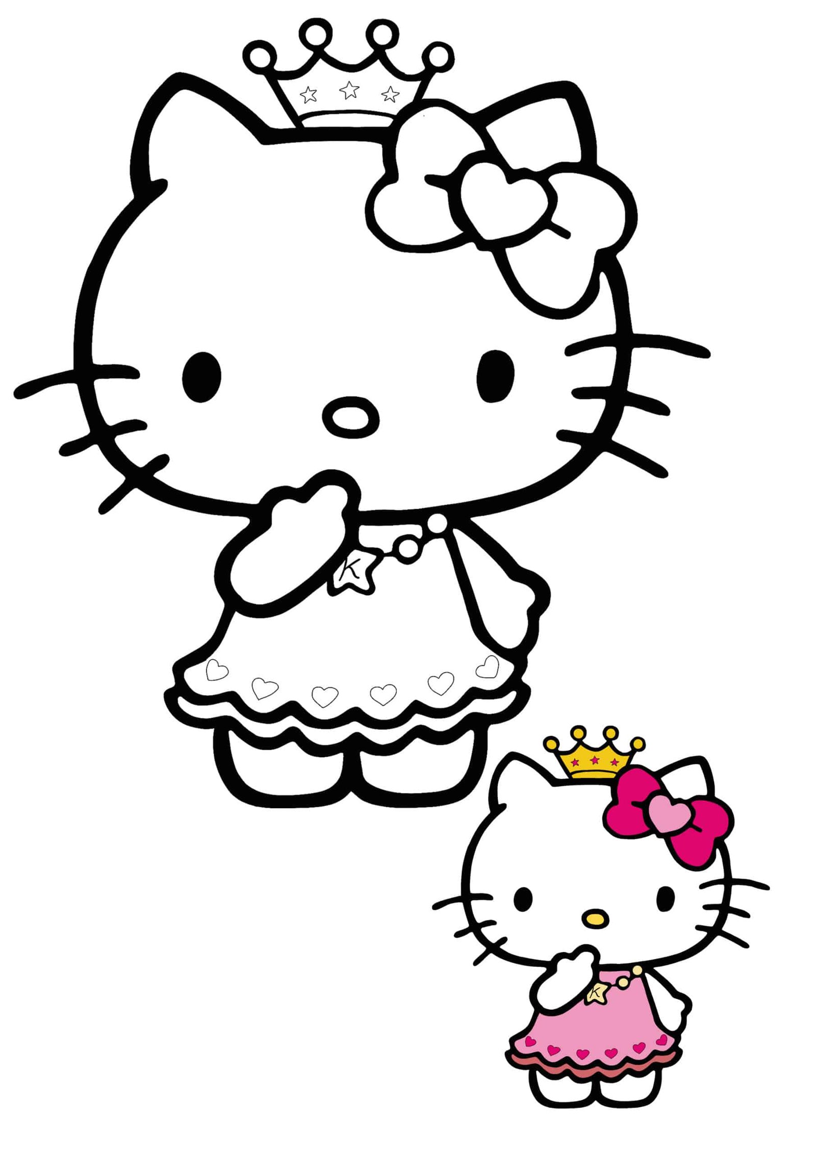 Hello kitty princess coloring pages