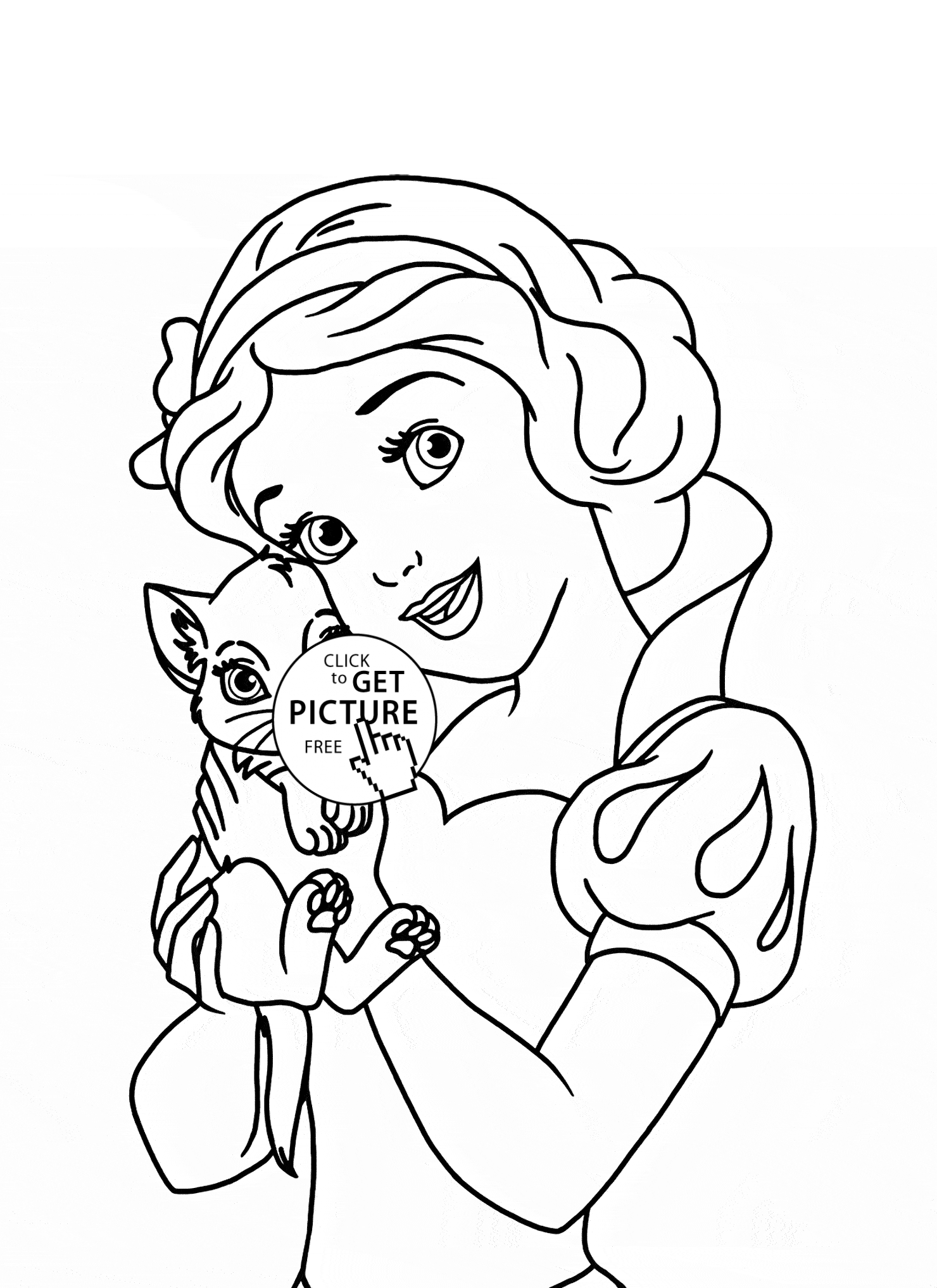 Disney princess belle with cat coloring page for kids disney princessâ disney princess coloring pages princess coloring pages printables disney princess colors