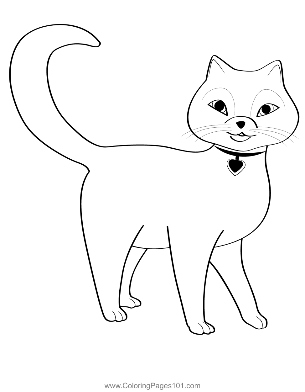 Cute cat coloring page for kids