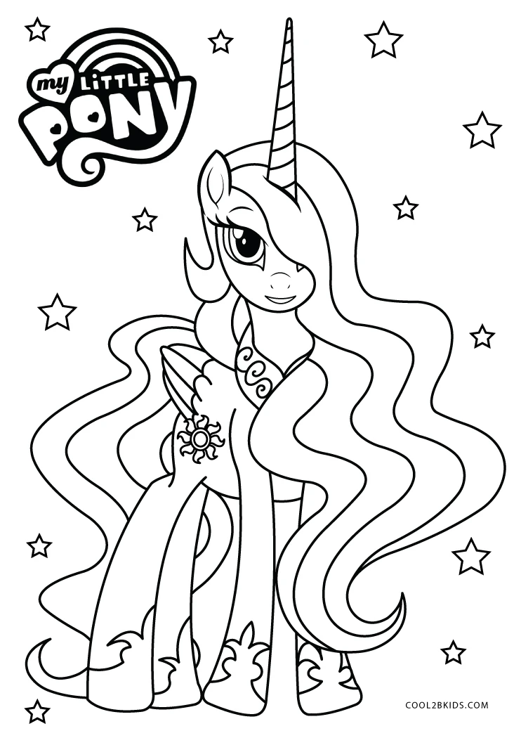 Free printable princess celestia coloring pages for kids