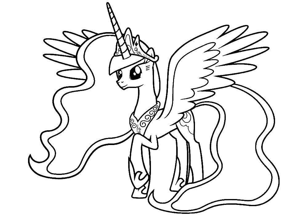 Online coloring pages celestia coloring princess celestia my little pony