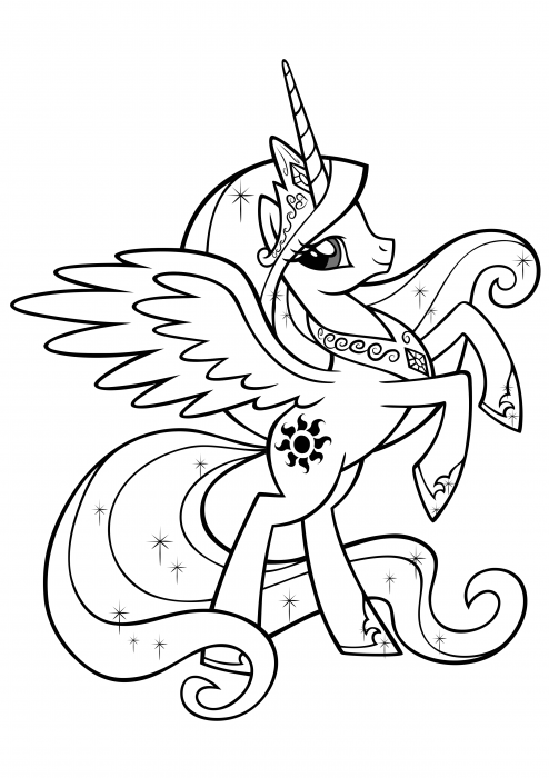 Princess celestia coloring pages my little pony friendship is magic coloring pages