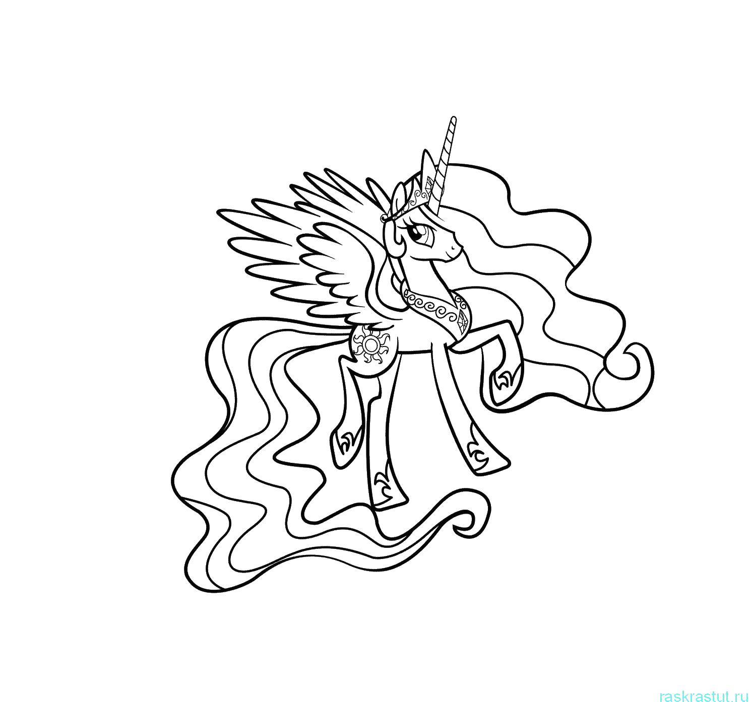 Online coloring pages coloring princess celestia coloring