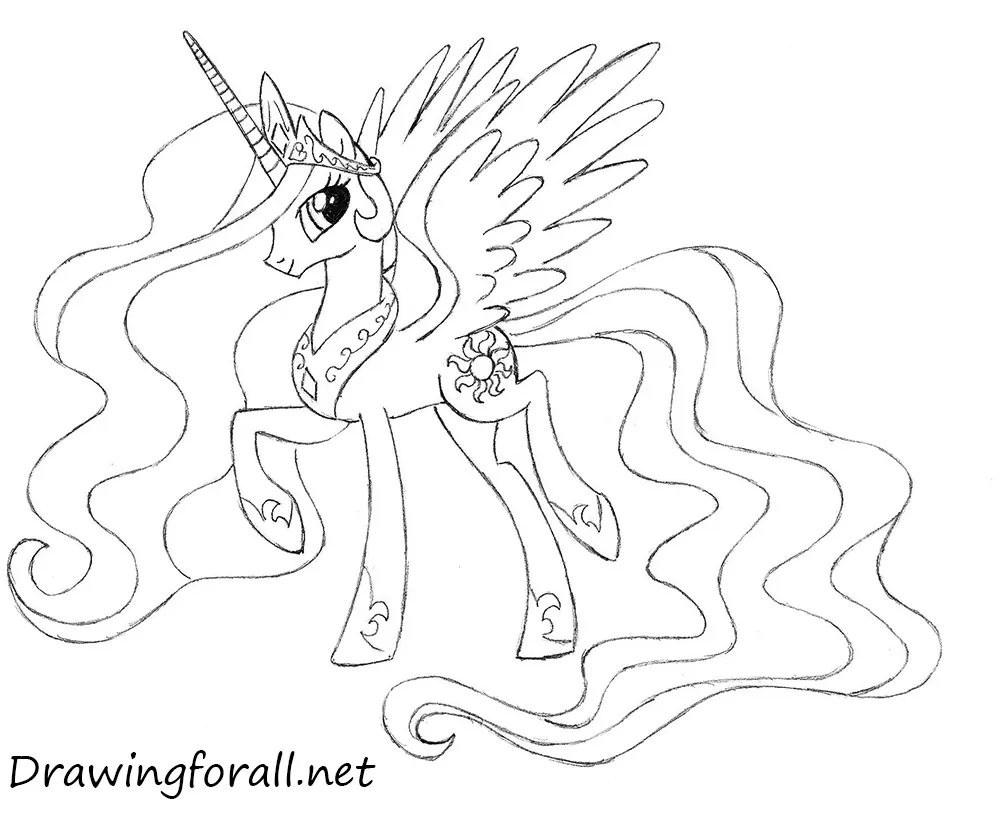 How to draw princess celestia