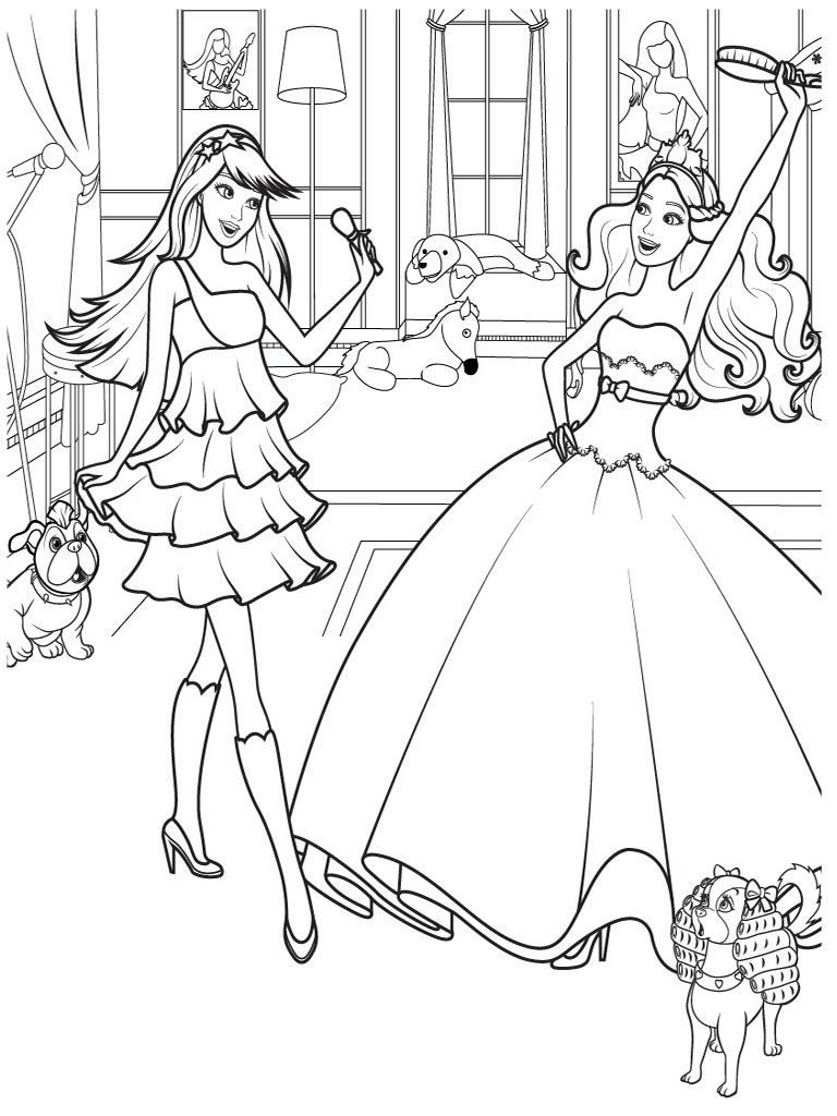 Barbie princess coloring pages