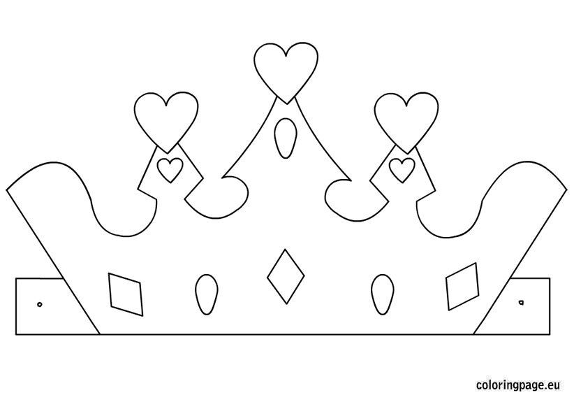 Princess crown template coloring page