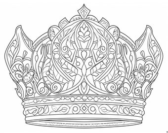 Crown coloring pages for kids and adults coronation coloring sheets crowns for a king queen prince or princess printable pdf pages