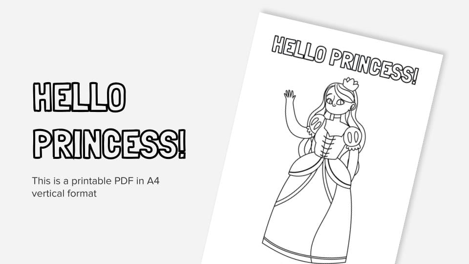 Printable coloring worksheets about princesses in pdf format