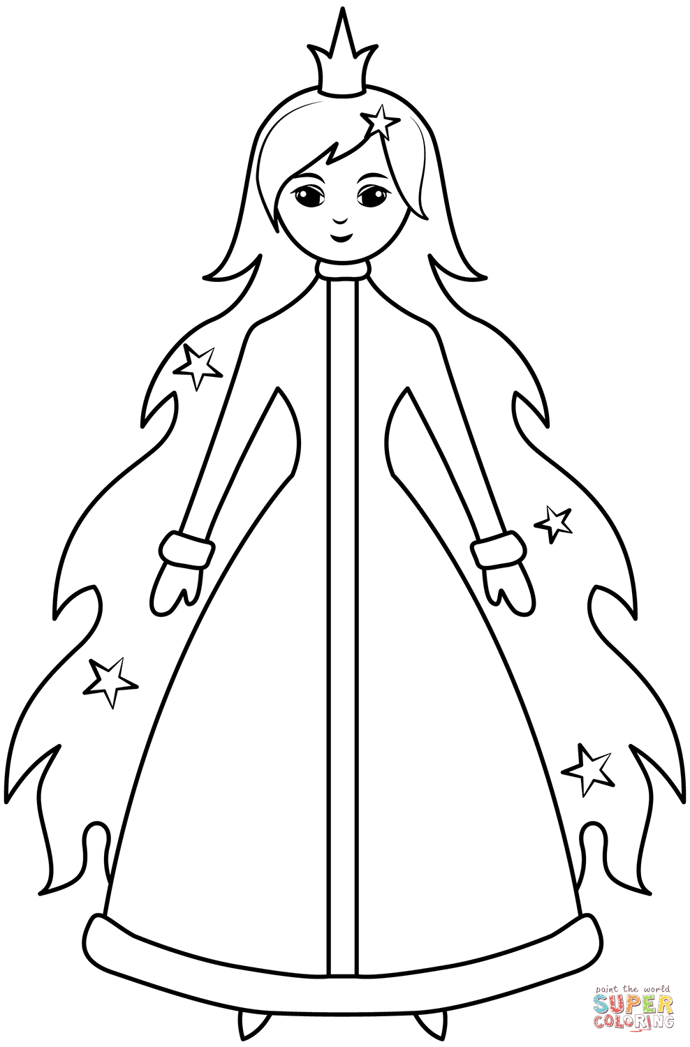 Christmas princess coloring page free printable coloring pages