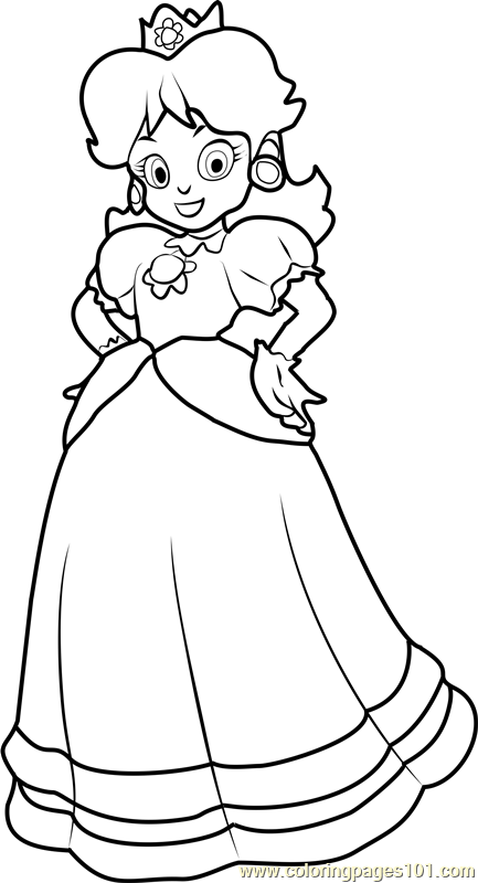 Princess daisy coloring pages â coloring for every day in princess daisy super mario coloring pages mario coloring pages