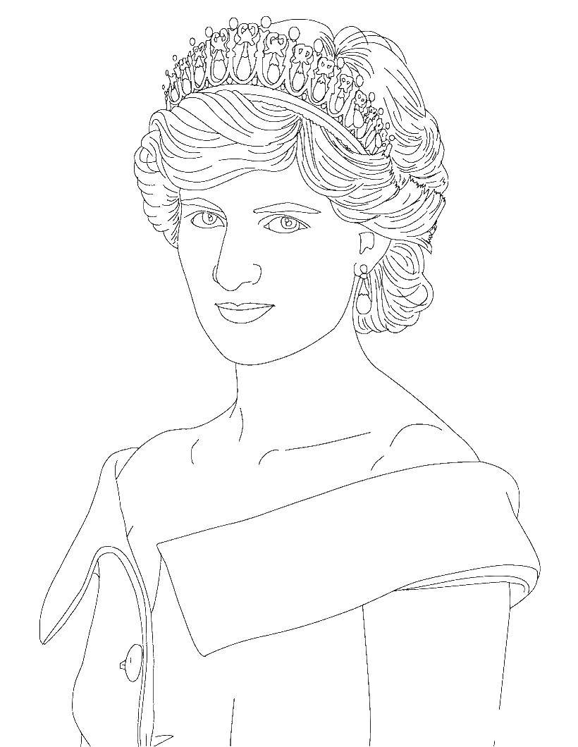 Online coloring pages coloring princess diana coloring