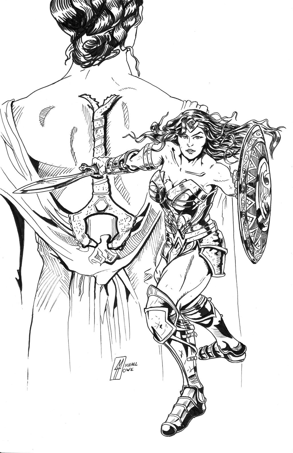 Princess diana wonder woman inks coloring page by michaelhowearts on