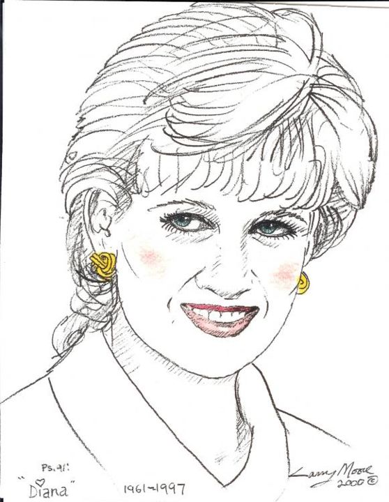 Princess diana drawing by mississippi artist larry moore