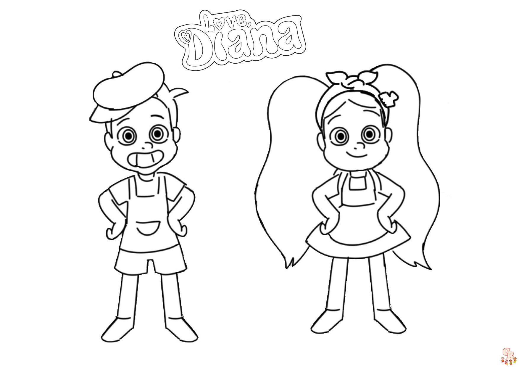 Enjoy free diana and roma coloring pages printable