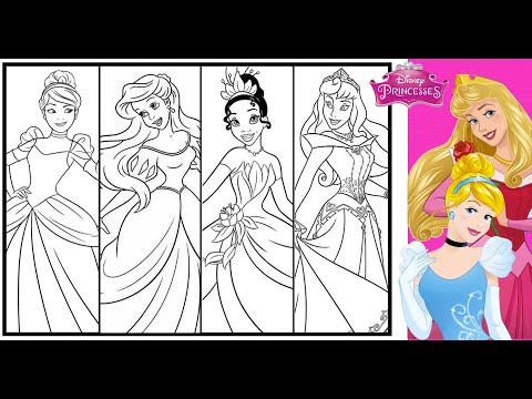 Disney princesses coloring page