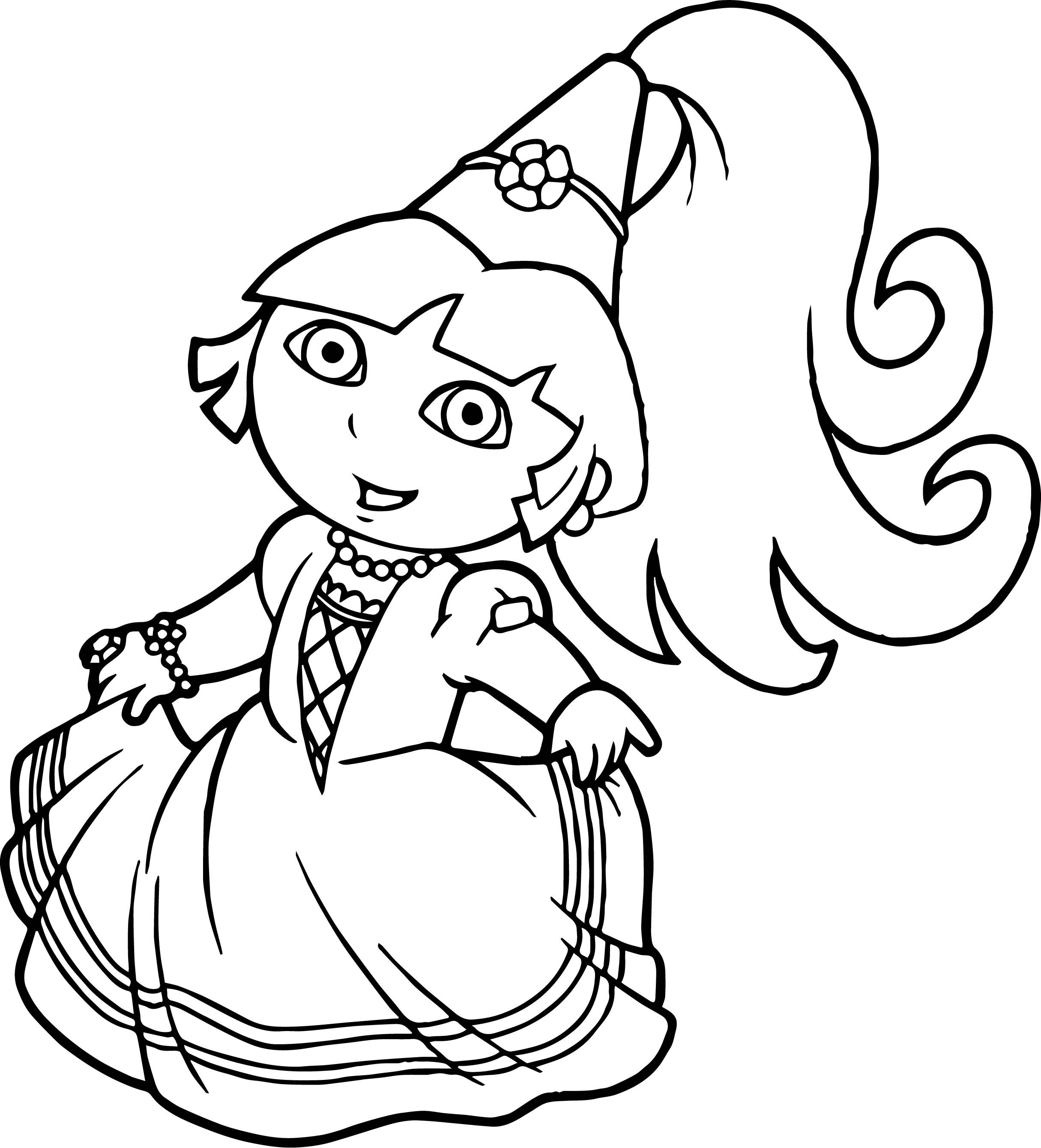 Best beautiful princess dora the explorer coloring pages