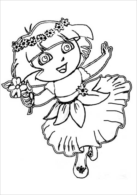 Dora coloring pages â pdf png jpeg eps