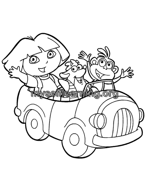 Dora cartoons coloring sheet instant download