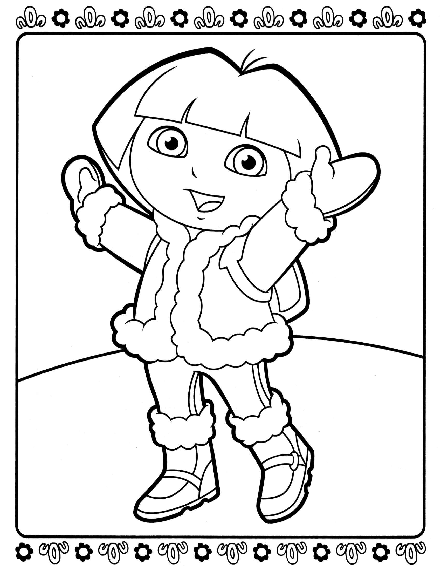 Dora snow princess coloring pages dora coloring princess coloring pages kids printable coloring pages