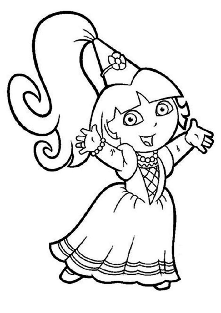 Free easy to print dora coloring pages