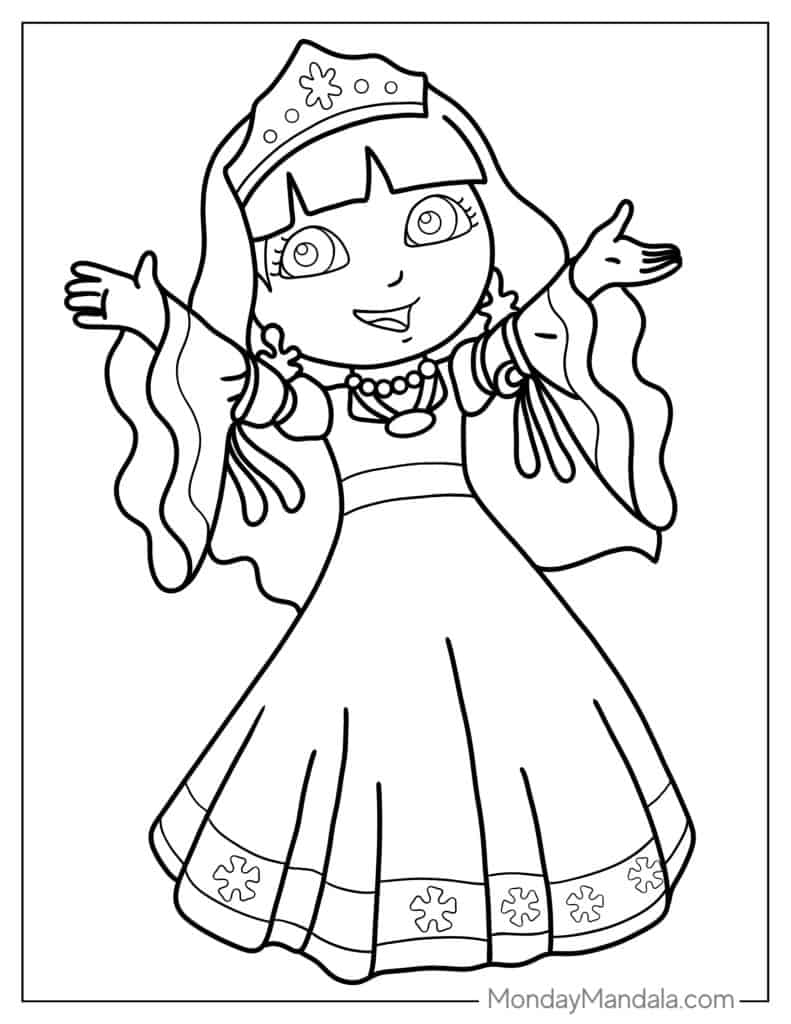 Dora the explorer coloring pages free pdf printables