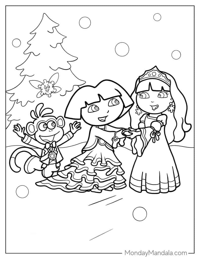 Dora the explorer coloring pages free pdf printables