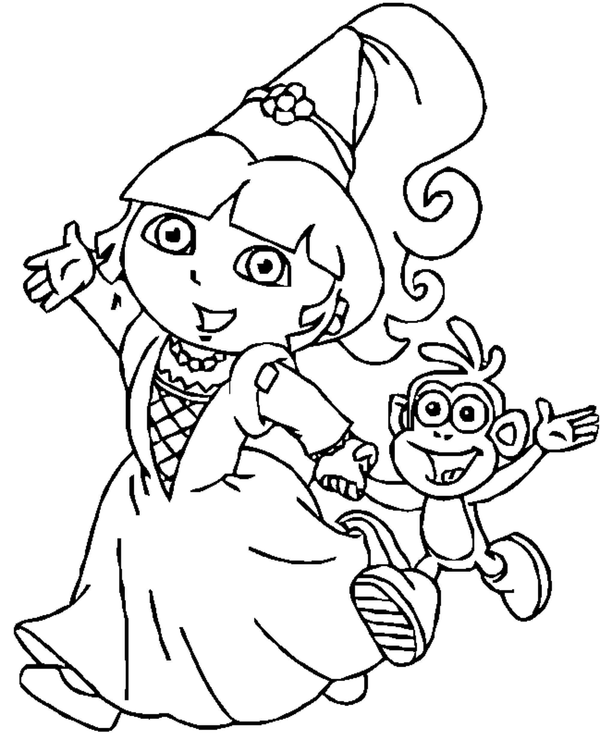 Dora princess printable coloring pages â from the thousand photos on the net with â kids printable coloring pages princess coloring pages unicorn coloring pages