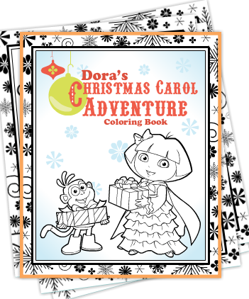 Dora christmas coloring pages free