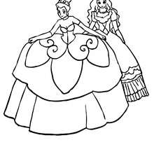 Princesses dresses coloring pages