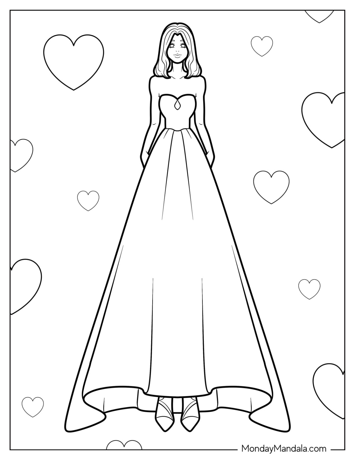 Dress coloring pages free pdf printables