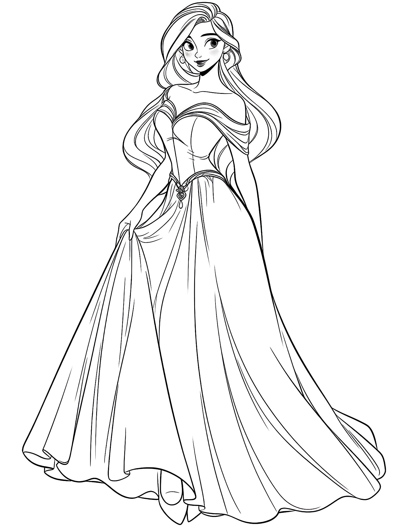 Stunning dress coloring pages for kids and adults