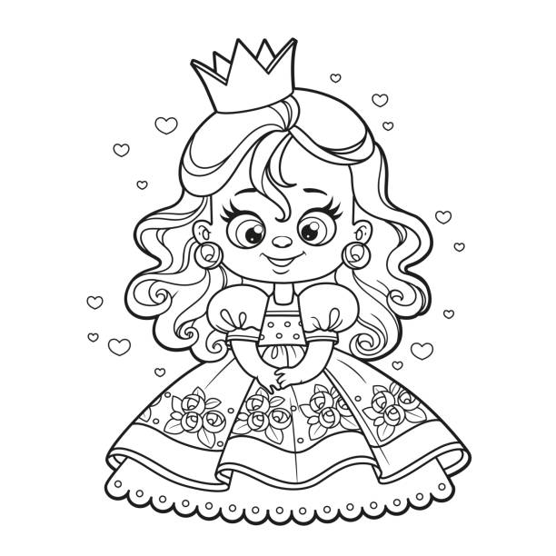 Dress coloring pages stock illustrations royalty