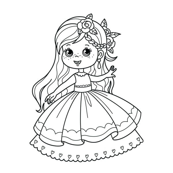 Ball gown coloring page royalty