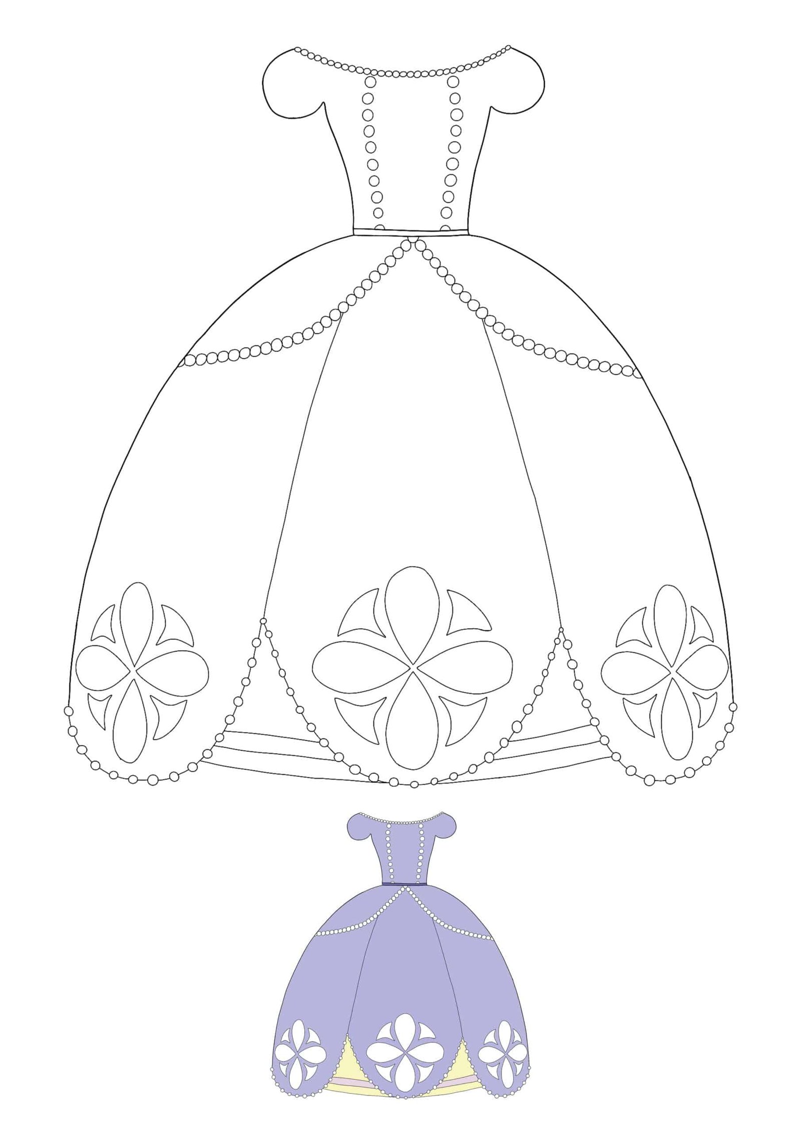 Princess dress coloring pages