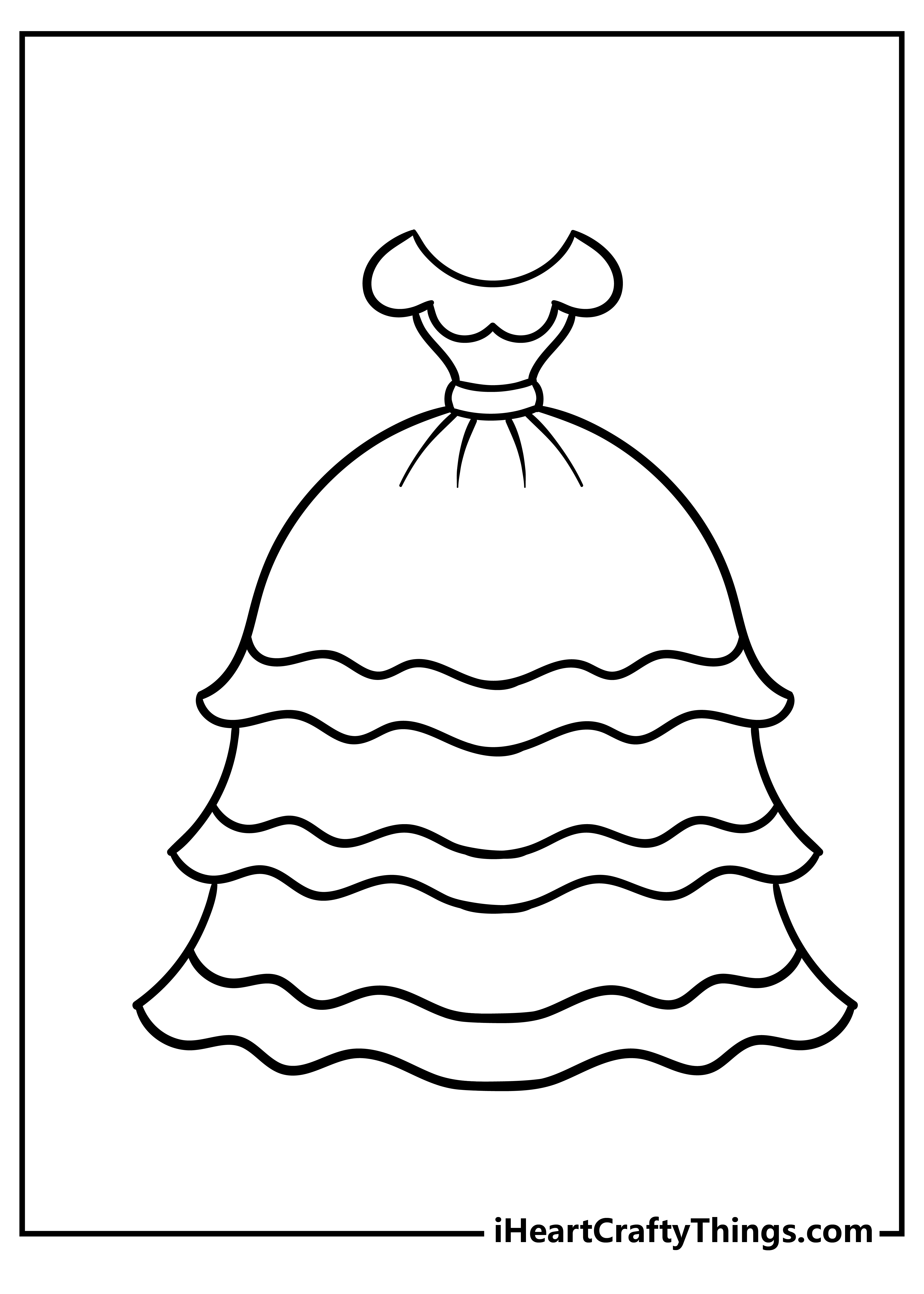 Dress coloring pages free printables