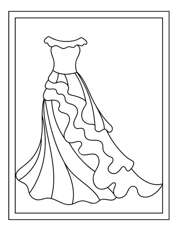 Princess dress printable coloring pages