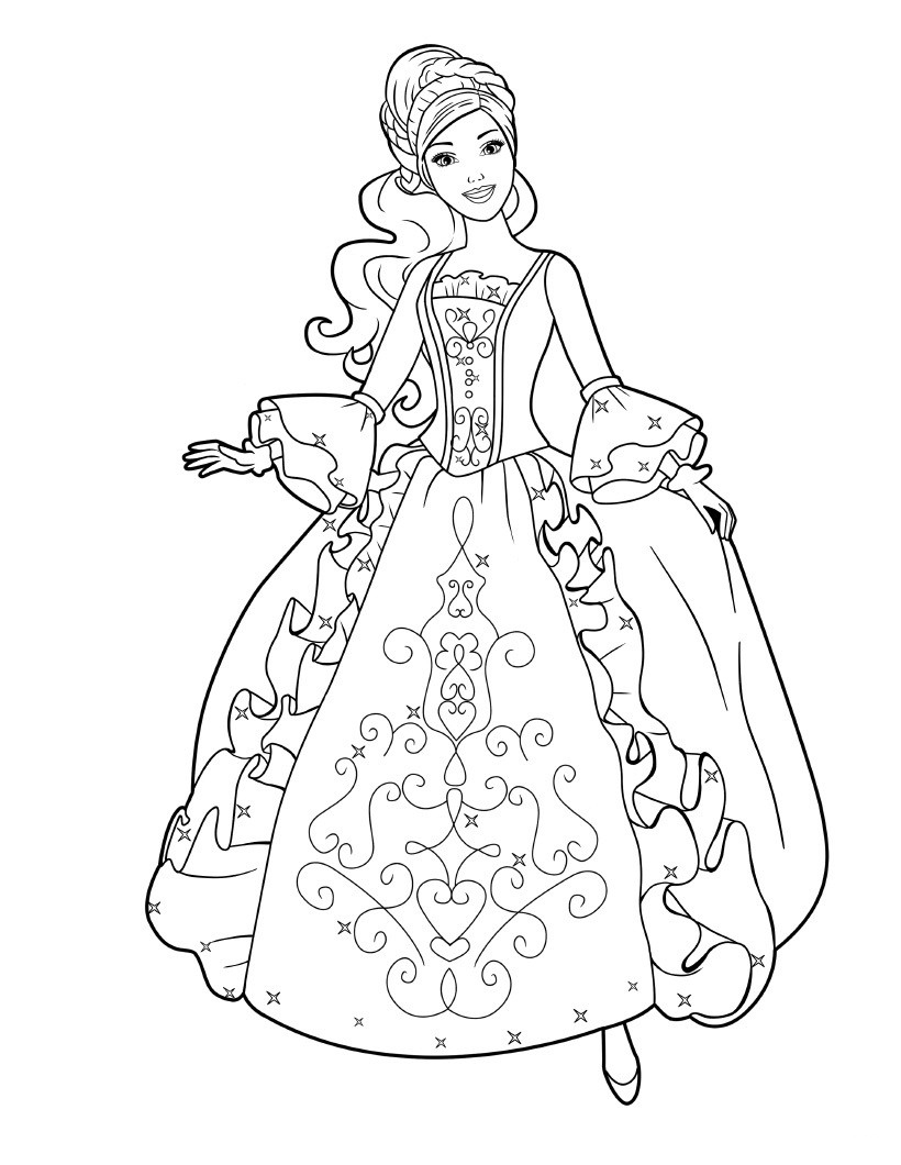 Barbie princess coloring pages