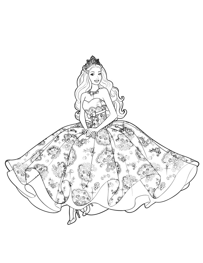 Barbie princess coloring pages