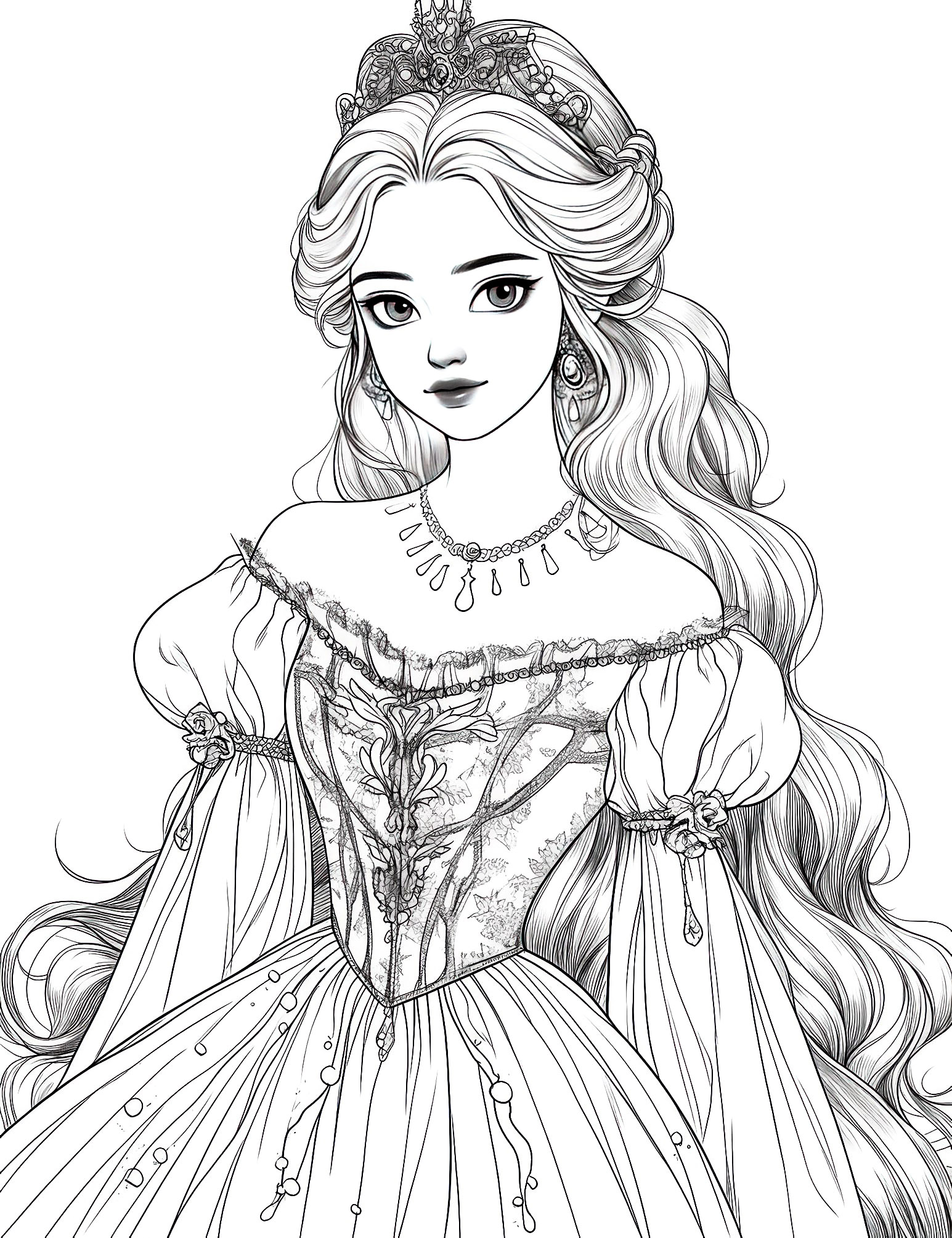 Stunning dress coloring pages for kids and adults