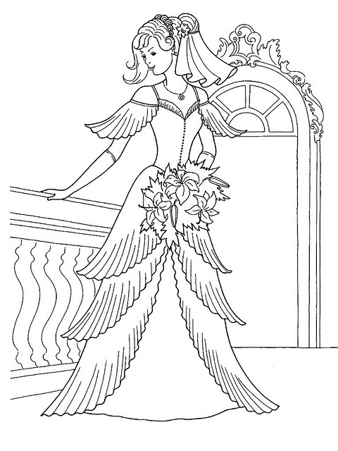 Princess in her wedding dress coloring page pãginas para colorear de princesa pãginas para colorear de barbie pãginas para colorear