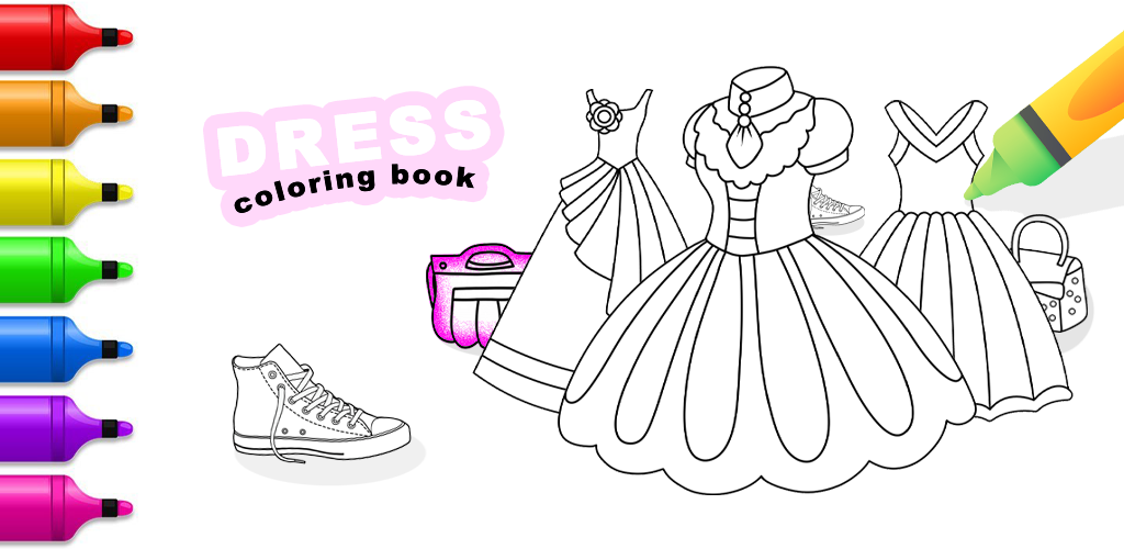 Glitter dress coloring book