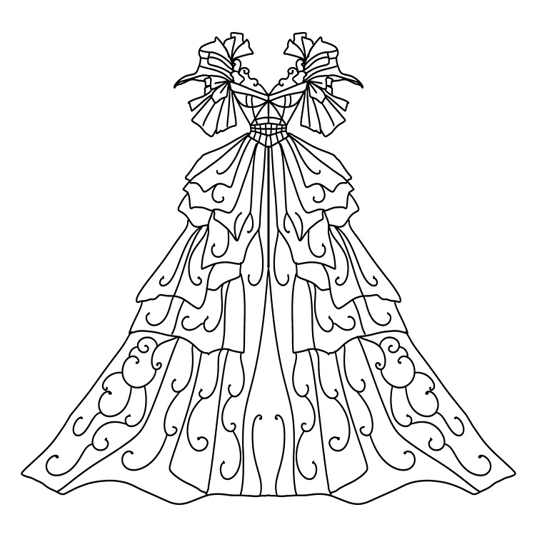 Fantasy dresses coloring pages