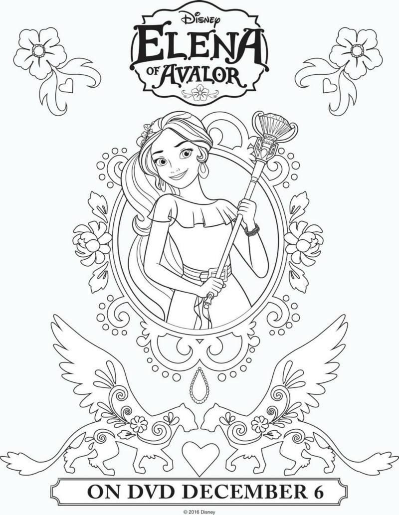 Disney elena of avalor printable coloring page