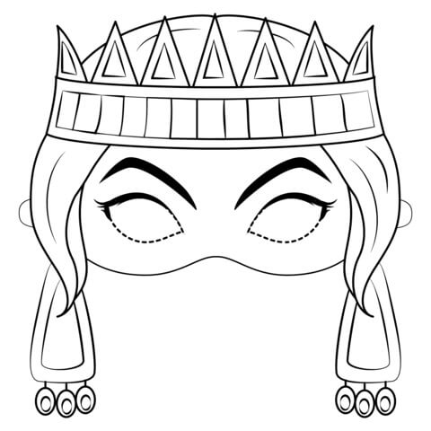 Princess mask coloring page