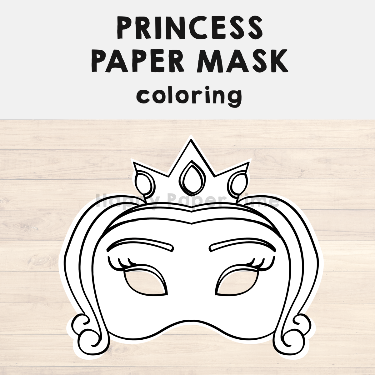 Princess paper mask printable fairytale coloring craft activity costume made by teachers