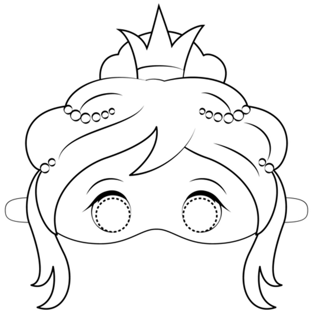 Princess mask coloring mask printable coloring masks carnival masks