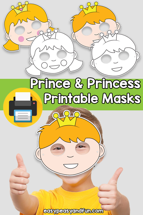 Printable prince and princess mask template â easy peasy and fun hip