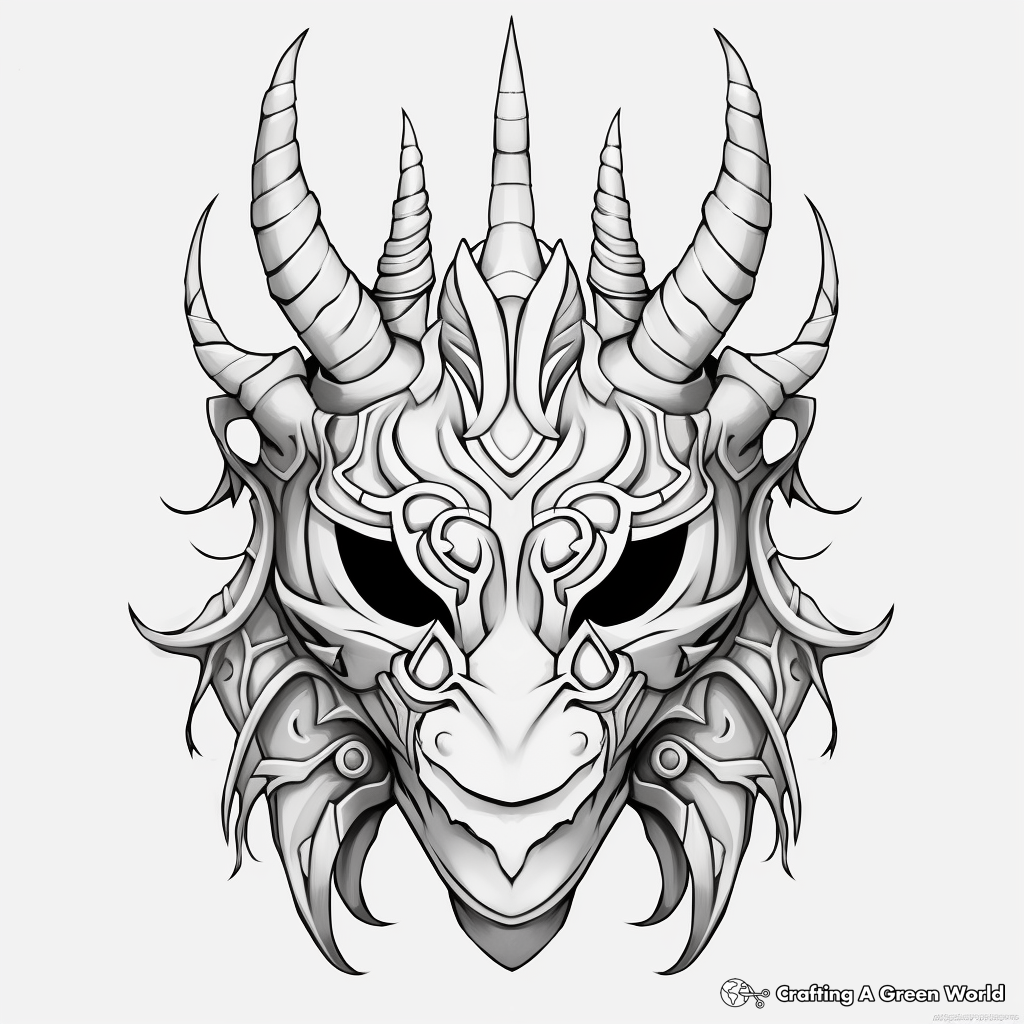 Unicorn mask coloring pages