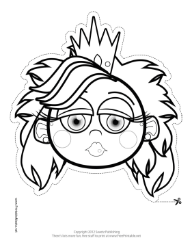 Printable princess mask to color mask